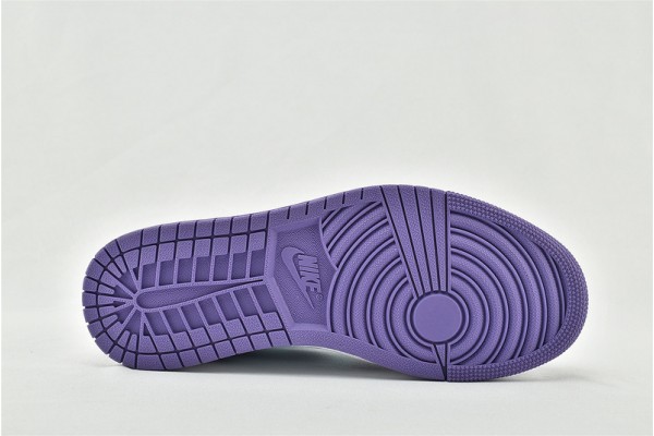 Air Jordan 1 Mid Cloud White Purple Aqua Blue 554724 500 Womens And Mens Shoes